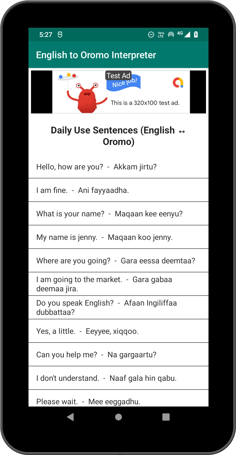 English To Oromo Interpreter screenshot